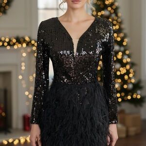 & Other Stories Black Sequin Mini Dress for Holiday party 🎉